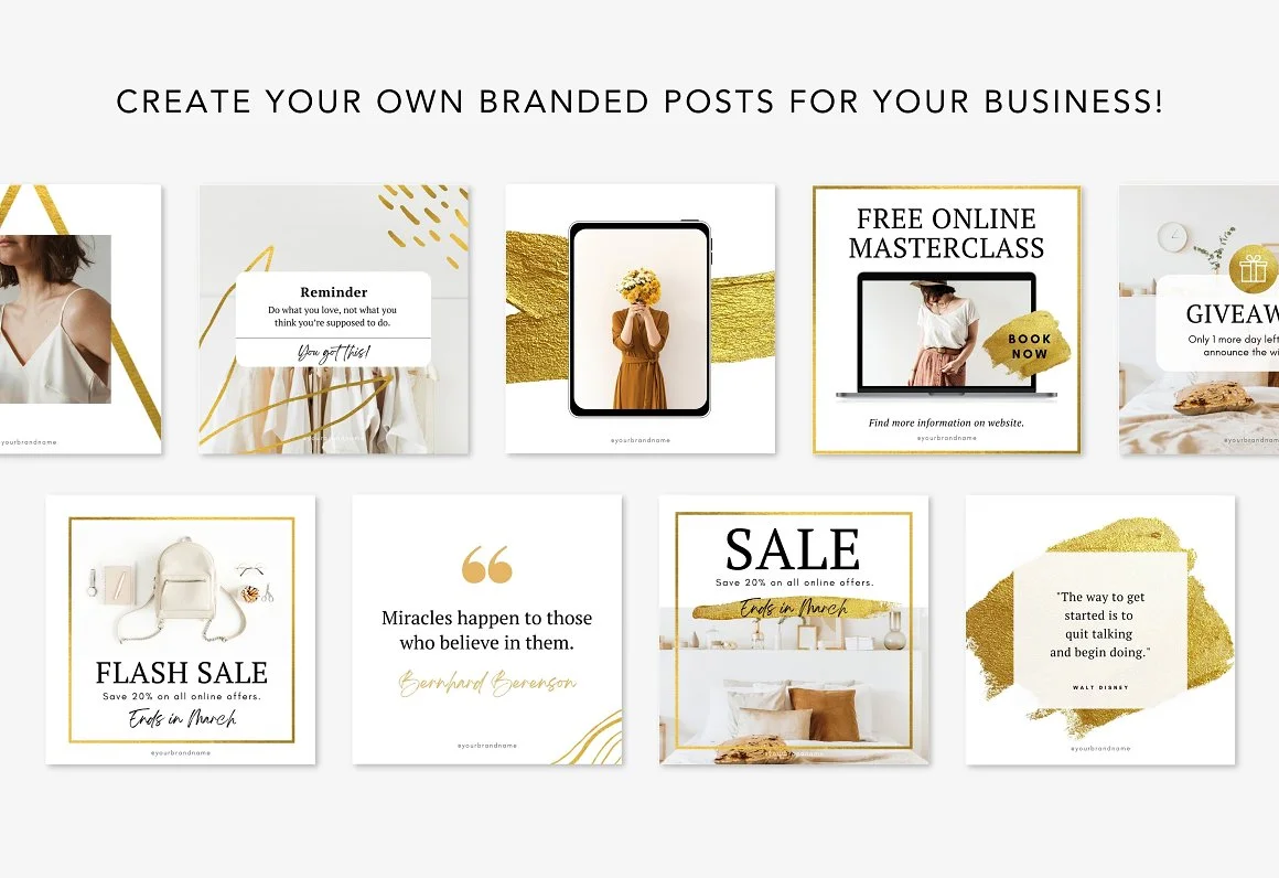 Gold Instagram Post Pack 3