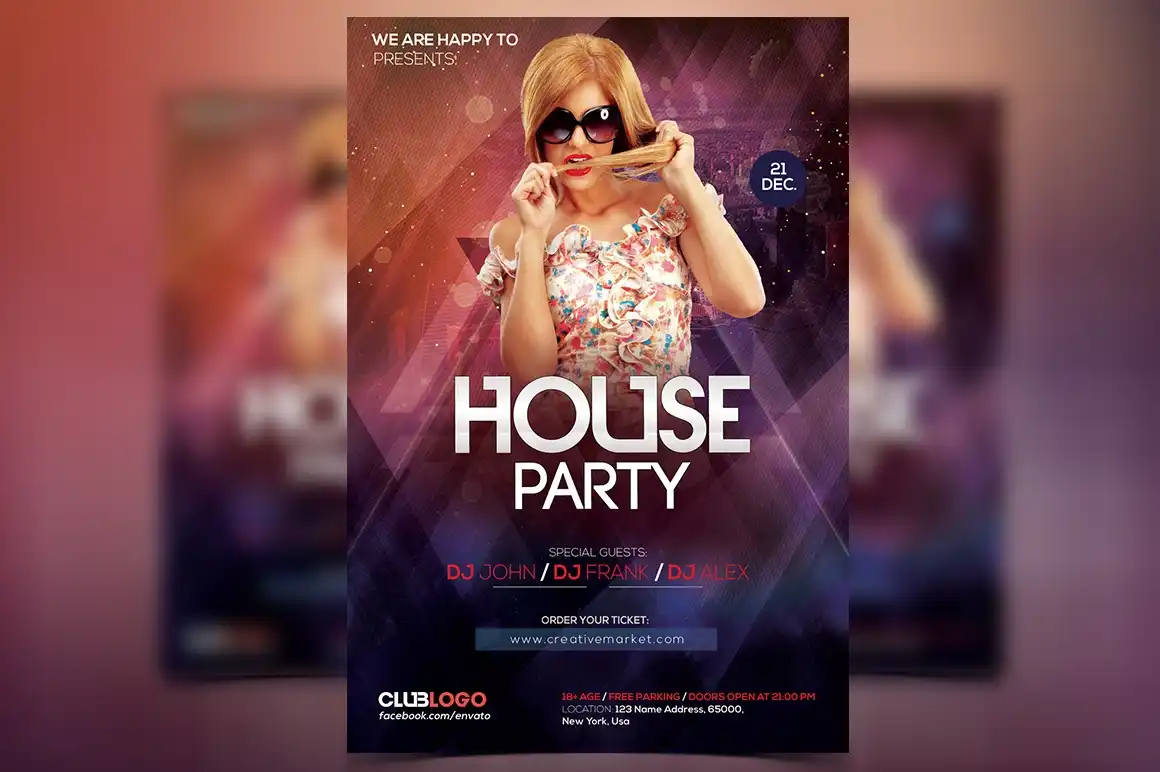 House Party Flyer PSD