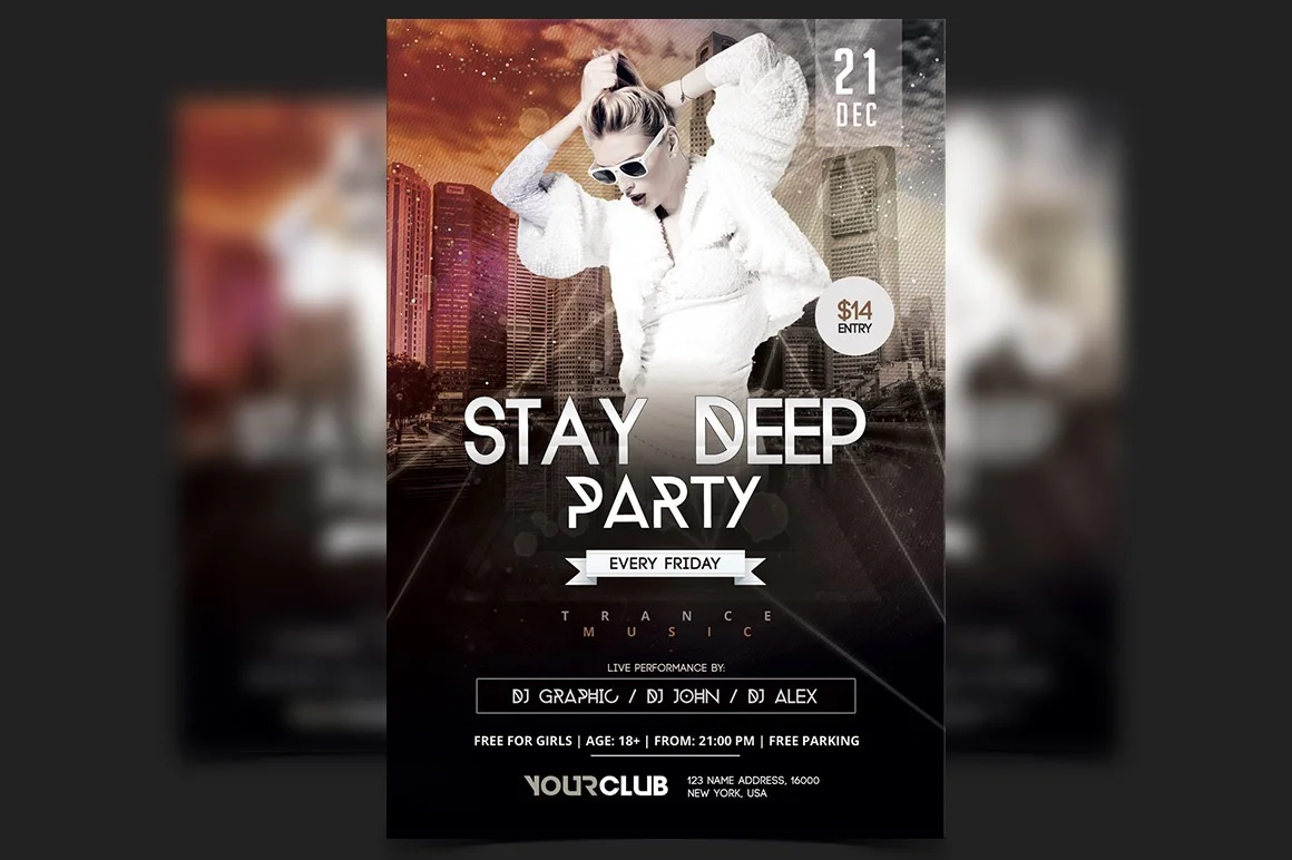 Deep Party Flyer PSD