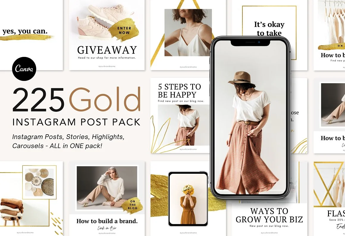 Gold Instagram Post Pack