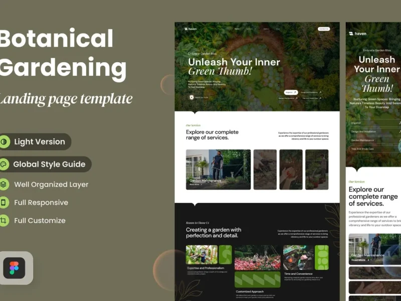 Botanical Garden Landing Page