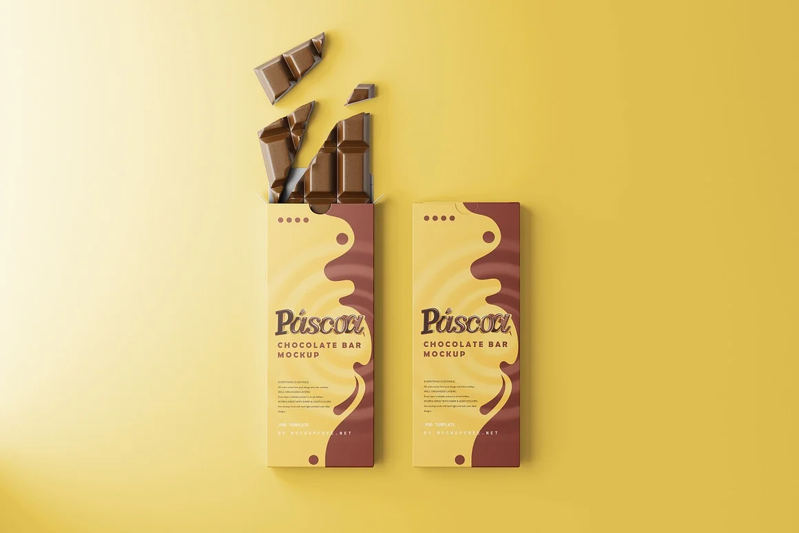 Chocolate Bar Packaging Mockups