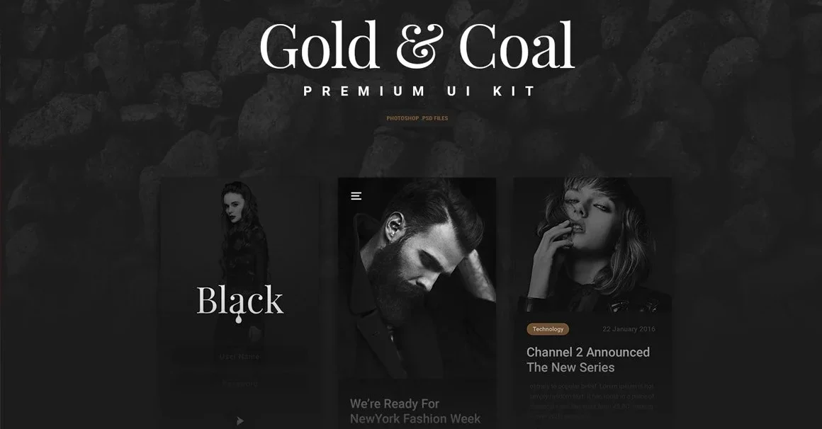 Gold & Coal UI Kit
