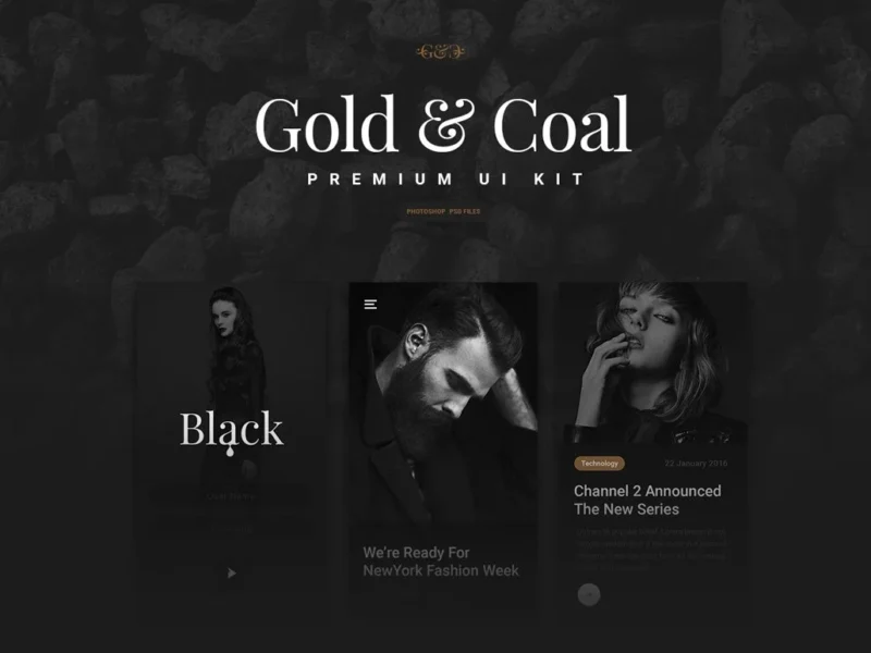 Gold & Coal UI Kit