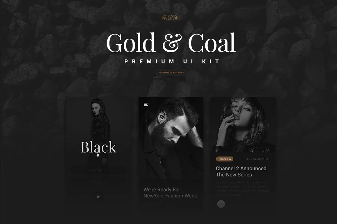Gold & Coal UI Kit
